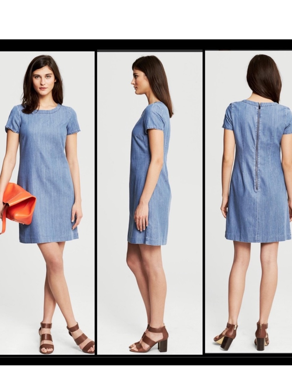 NWT Banana Republic Lyocell Cotton lightweight shift dress size 12 chambray